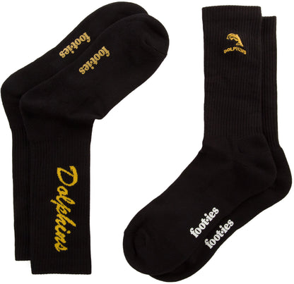 Dolphins 2026 NRL Mens Black Sneaker Sock 2 Pack Size 8-13 Mens