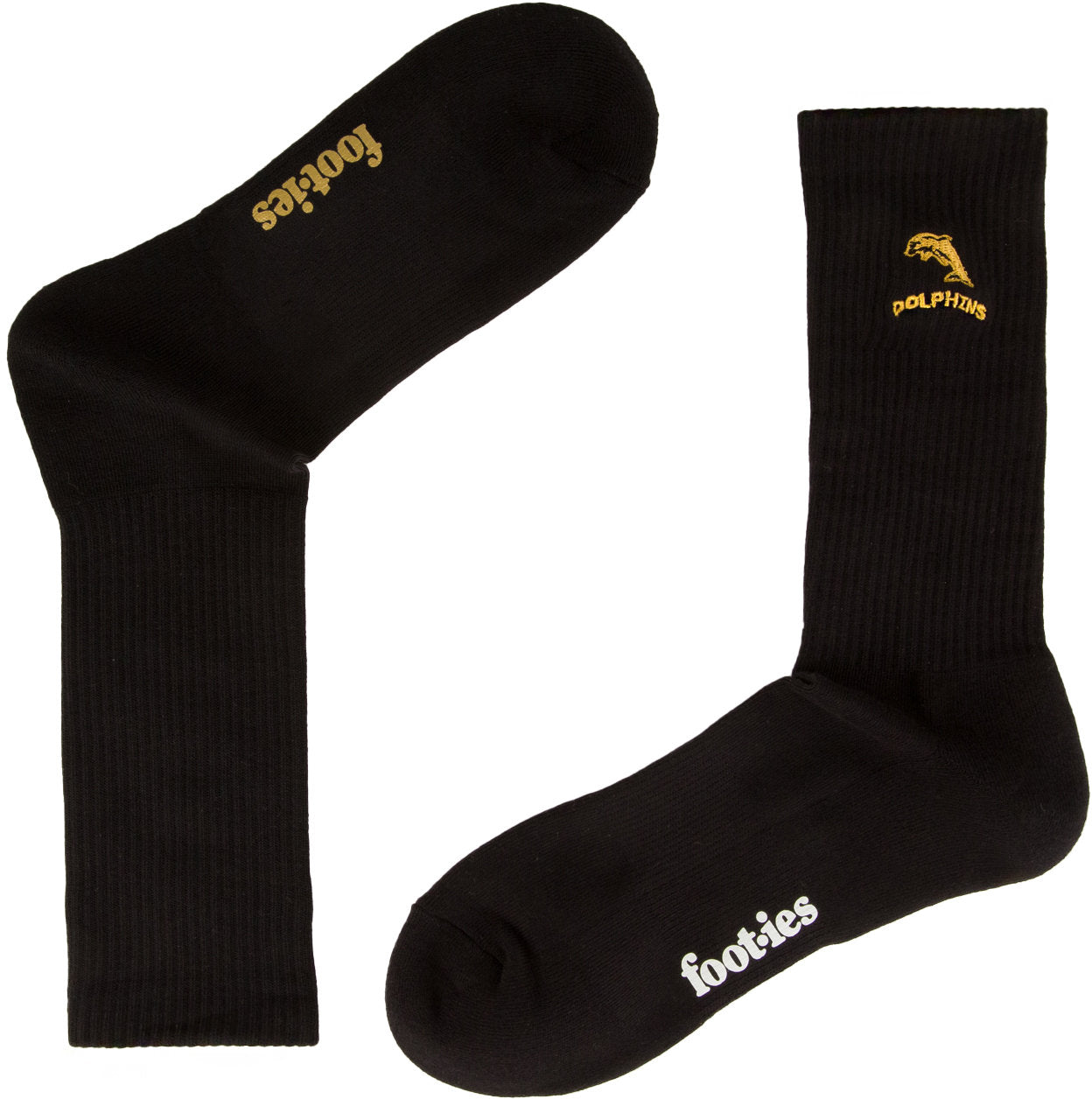 Dolphins 2026 NRL Mens Black Sneaker Sock 2 Pack Size 8-13 Mens
