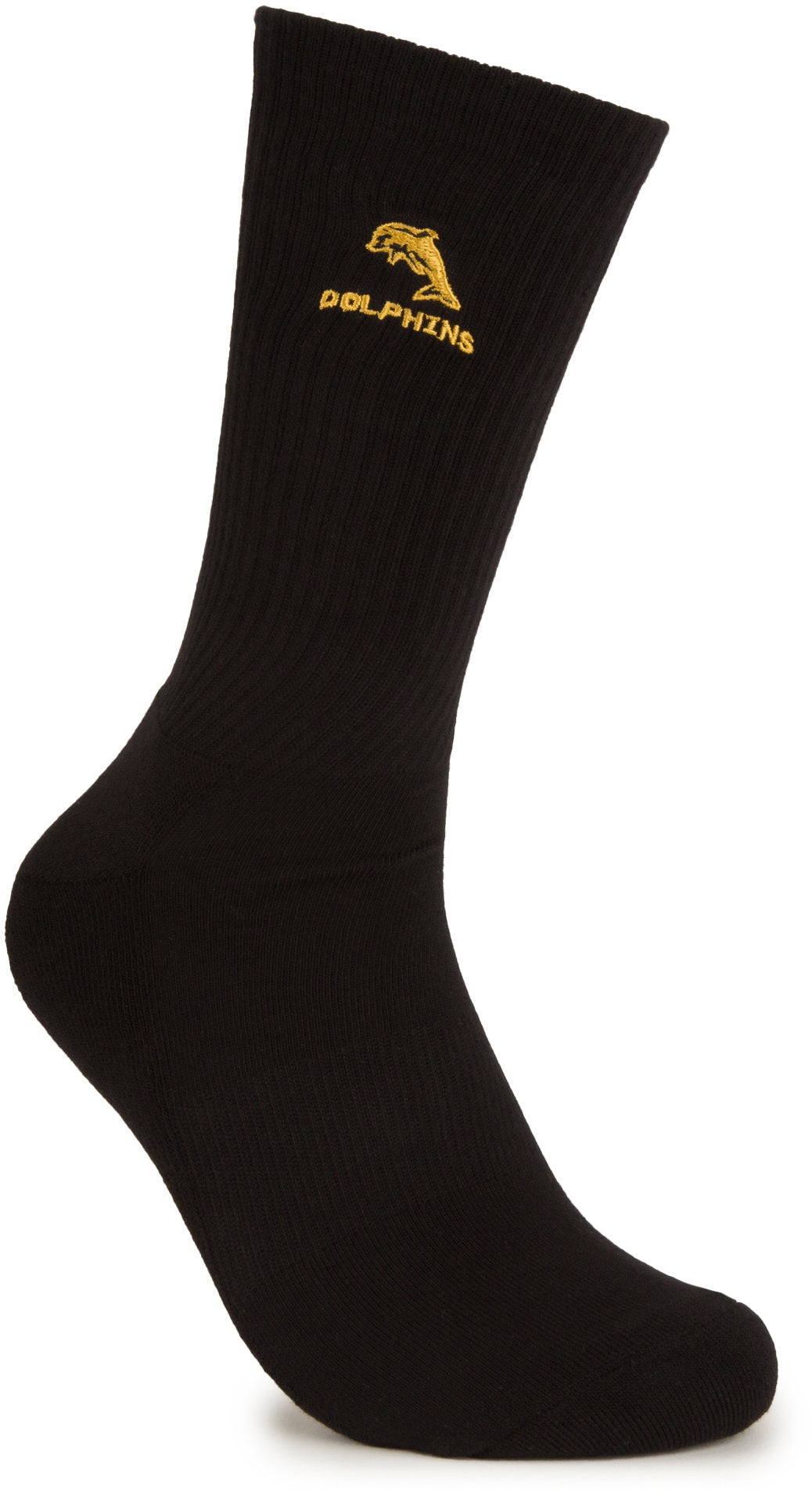 Dolphins 2026 NRL Mens Black Sneaker Sock 2 Pack Size 8-13 Mens