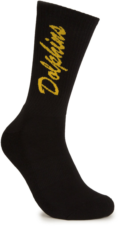 Dolphins 2026 NRL Mens Black Sneaker Sock 2 Pack Size 8-13 Mens