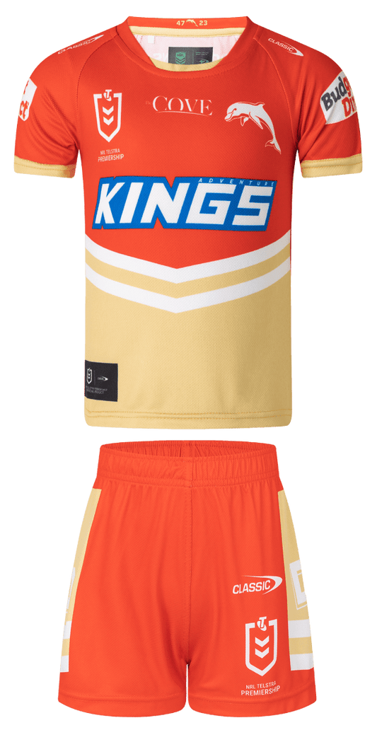 Redcliffe Dolphins 2023 NRL Toddler Home Jersey + Shorts