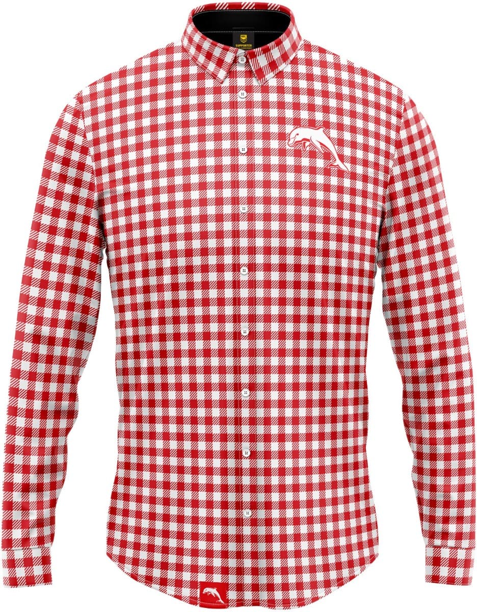 Redcliffe Dolphins NRL Mens Dawson Business Shirt