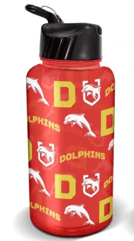 Redcliffe Dolphins NRL 1 Litre Flip Drink Bottle