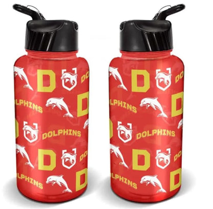 Redcliffe Dolphins NRL 1 Litre Flip Drink Bottle
