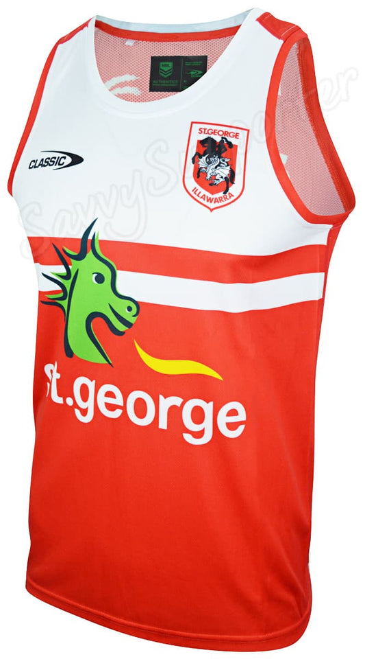 St George Dragons NRL Mens Red / White Training Singlet
