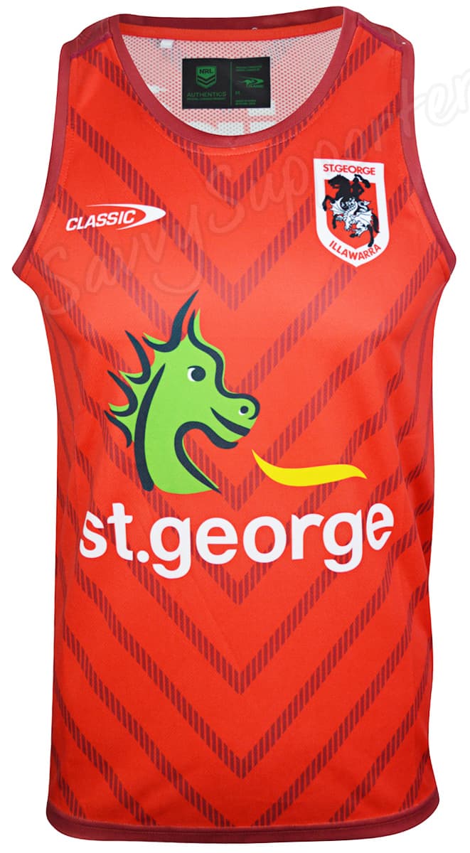 St George Dragons NRL Mens Red Training Singlet