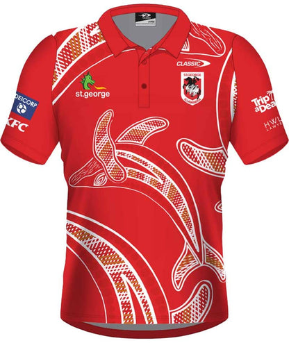 St George Dragons 2023 NRL Mens Indigenous Polo Shirt