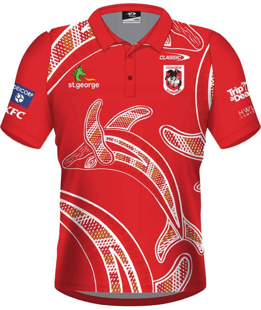 St George Dragons 2023 NRL Mens Indigenous Polo Shirt