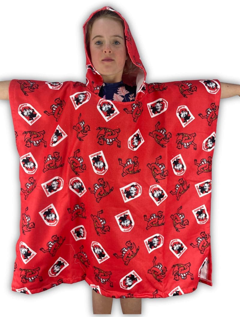 St George Dragons NRL Kids Hooded Beach Towel
