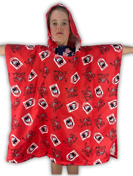 St George Dragons NRL Kids Hooded Beach Towel