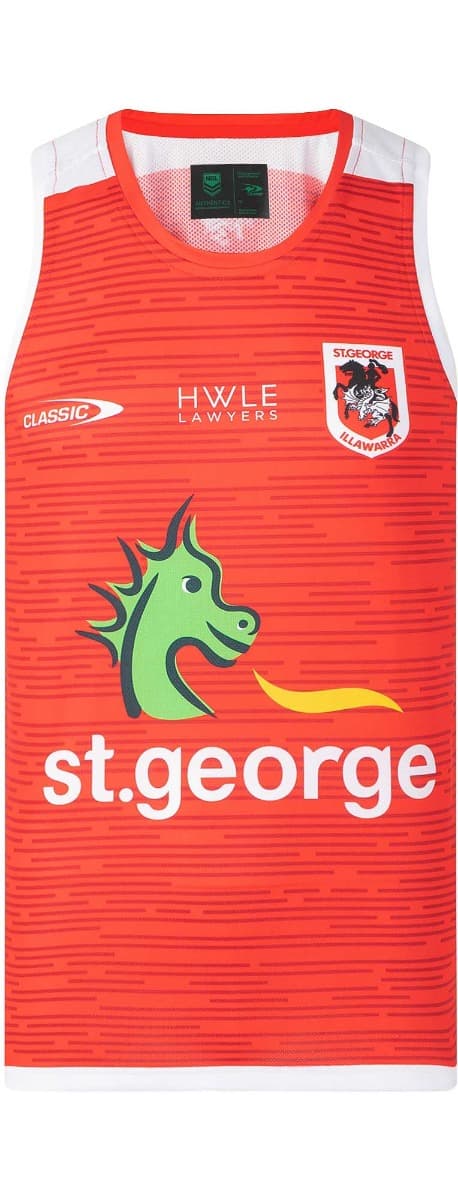 St George Dragons Classic NRL Mens Red Training Singlet