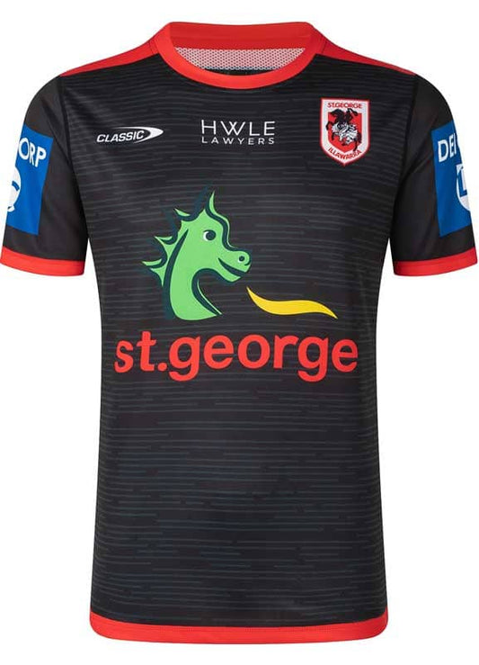St George Dragons Classic NRL Mens Black Training Shirt