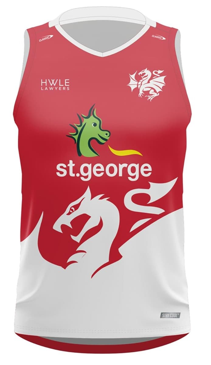 St George Dragons 2024 NRL Mens Red Training Singlet