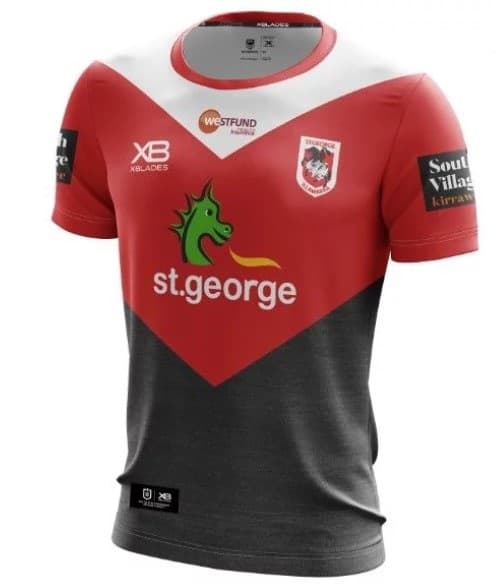 St George Dragons Mens Grey Marle Training Shirt