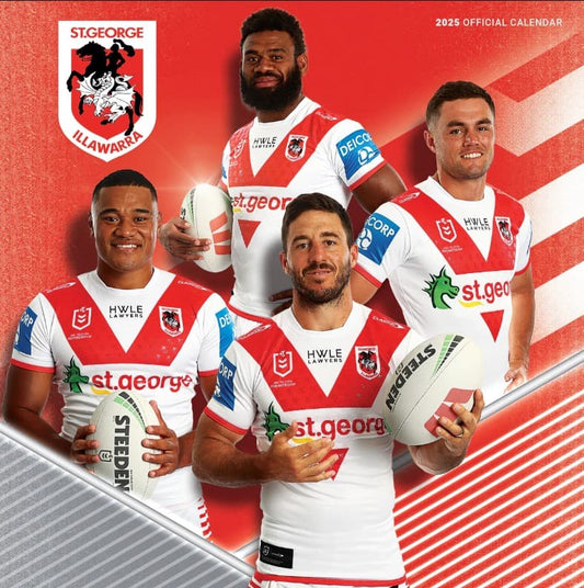 St George Illawarra Dragons 2025 NRL Team Wall Calendar