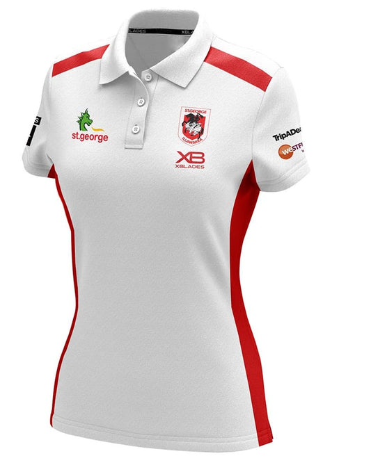 St George Dragons NRL White Ladies Media Polo Shirt