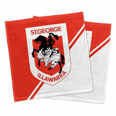 St George Dragons NRL Face Washer Pack of 2