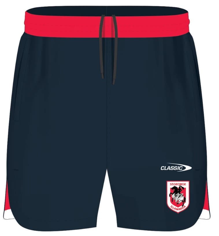 St George Dragons NRL Mens Grey Training Shorts