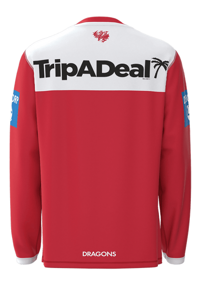 St George Dragons 2023 NRL Mens Red Long Sleeve Training Shirt