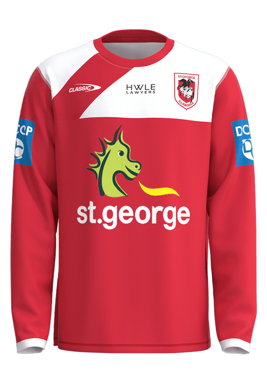 St George Dragons 2023 NRL Mens Red Long Sleeve Training Shirt
