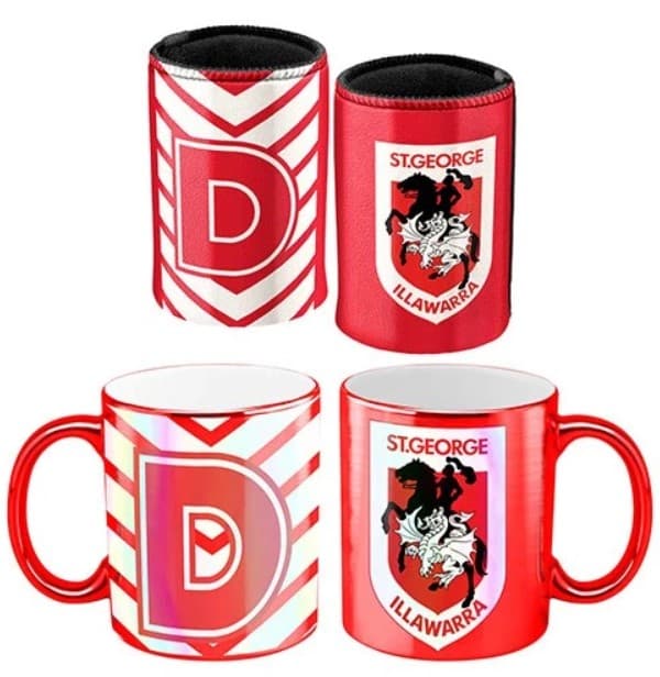 St George Dragons NRL Metallic Can Cooler and Mug Pack