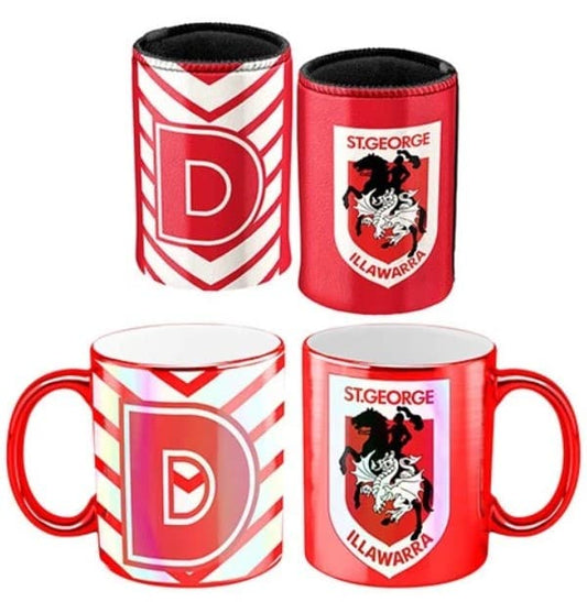 St George Dragons NRL Metallic Can Cooler and Mug Pack