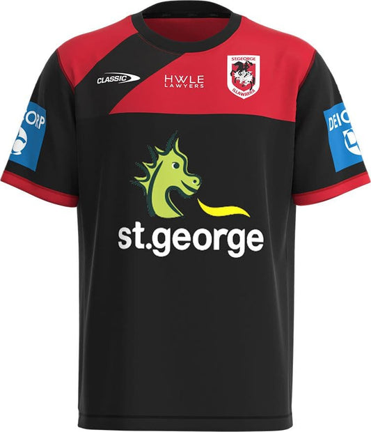 St George Dragons 2023 NRL Mens Black Training Shirt