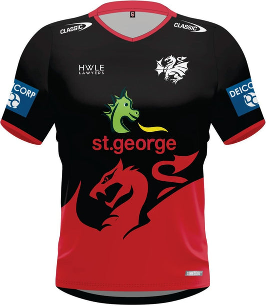 St George Dragons 2024 NRL Mens Black Training Shirt