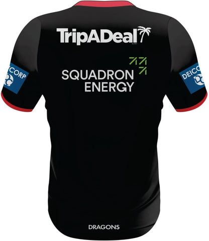 St George Dragons 2024 NRL Mens Black Training Shirt