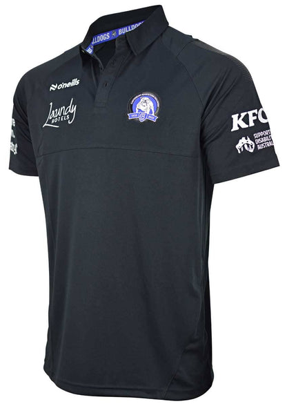 Canterbury Bulldogs 2025  NRL Mens Black Media Polo Shirt
