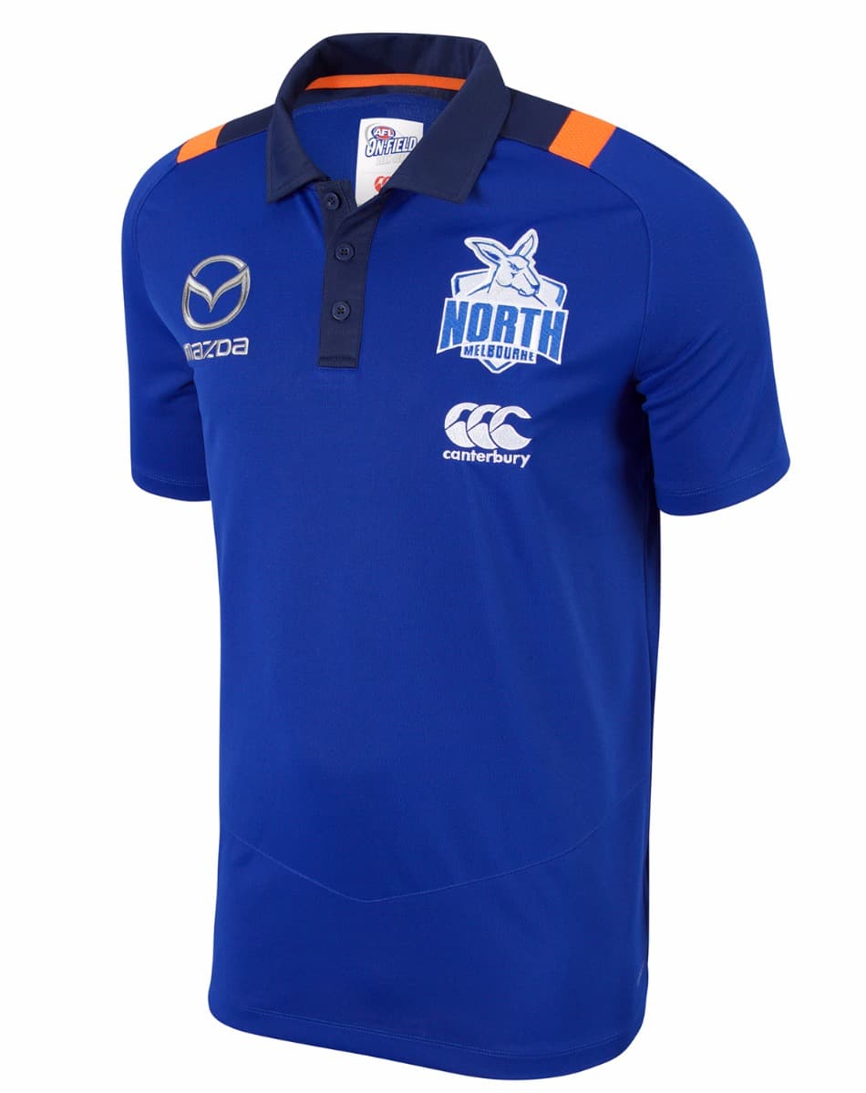 North Melbourne Kangaroos AFL Mens Media Polo Shirt