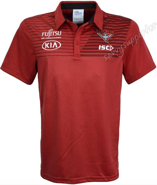 Essendon Bombers AFL ISC Red Media Polo Shirt