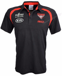 Essendon Bombers AFL ISC Black Performance Polo Shirt