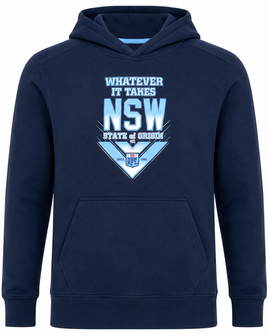 NSW Blues State of Origin Mens Graphic Hoodie - size medium