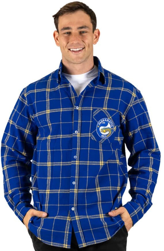 Parramatta Eels NRL Mens Mustang Flannel Shirt