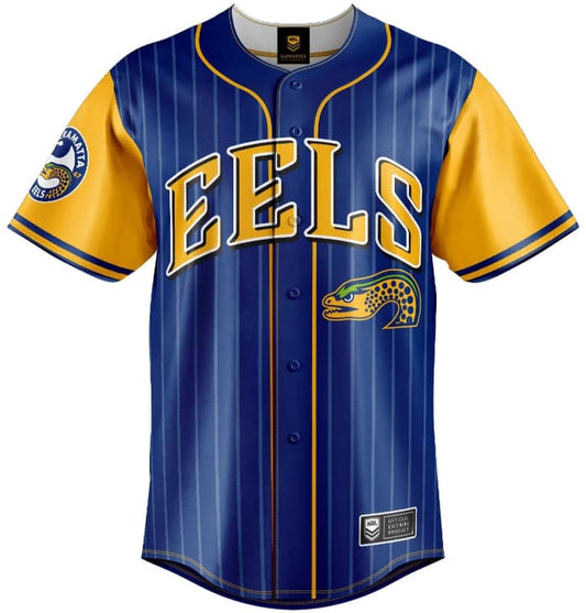 Parramatta Eels NRL Mens Slugger Baseball Shirt