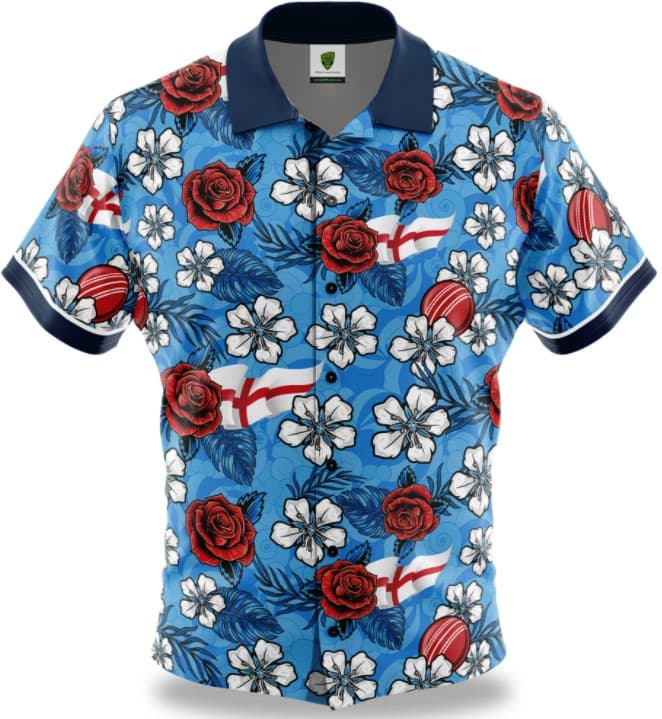 England Cricket 'Rosey' Mens Hawaiian Shirt