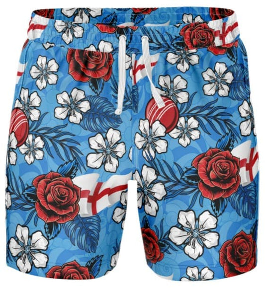 England Cricket Mens 'Rosey' Hawaiian Shorts
