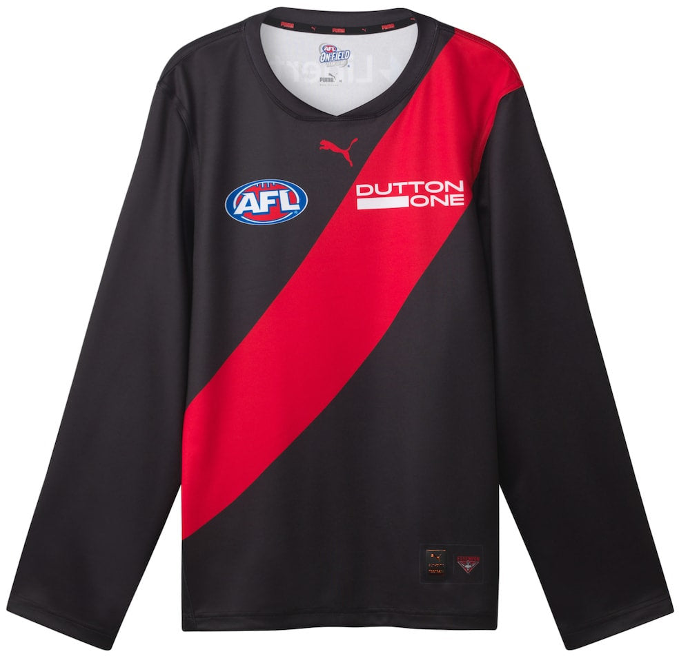 Essendon Bombers 2026 AFL Mens Long Sleeve Home Guernsey