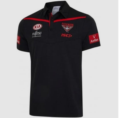 Essendon Bombers AFL Black Media Polo Shirt Mens & Ladies