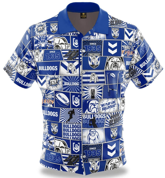 Canterbury Bulldogs NRL 'Fanatic' Pop Art Shirt Sizes S-5XL BNWT