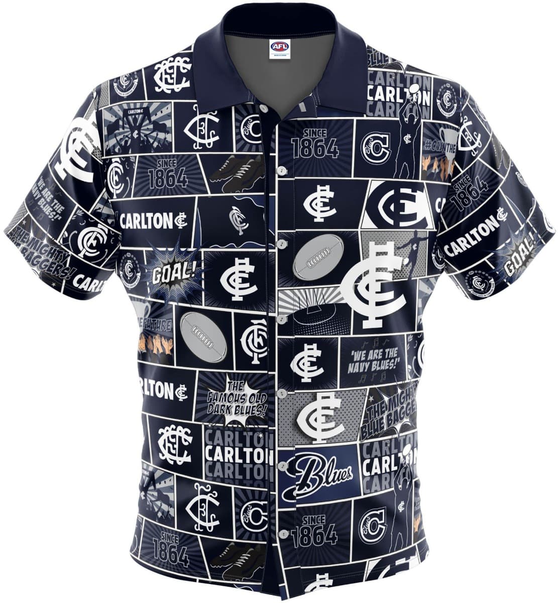 Carlton Blues AFL Mens Pop Art Shirt
