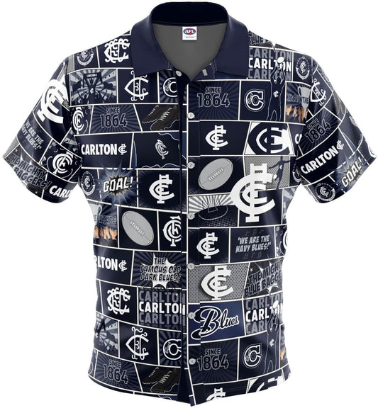 Carlton Blues AFL Mens Pop Art Shirt