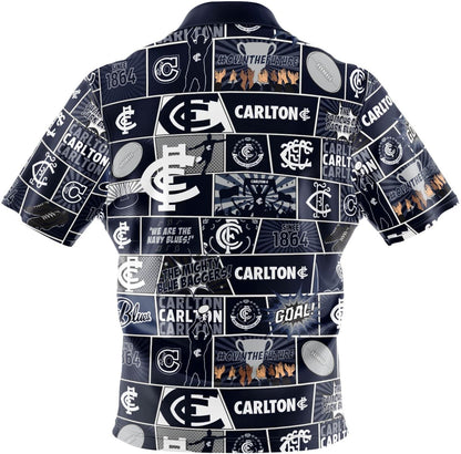 Carlton Blues AFL Mens Pop Art Shirt