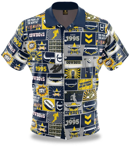 North Queensland Cowboys NRL Mens 'Fanatic' Pop Art Shirt