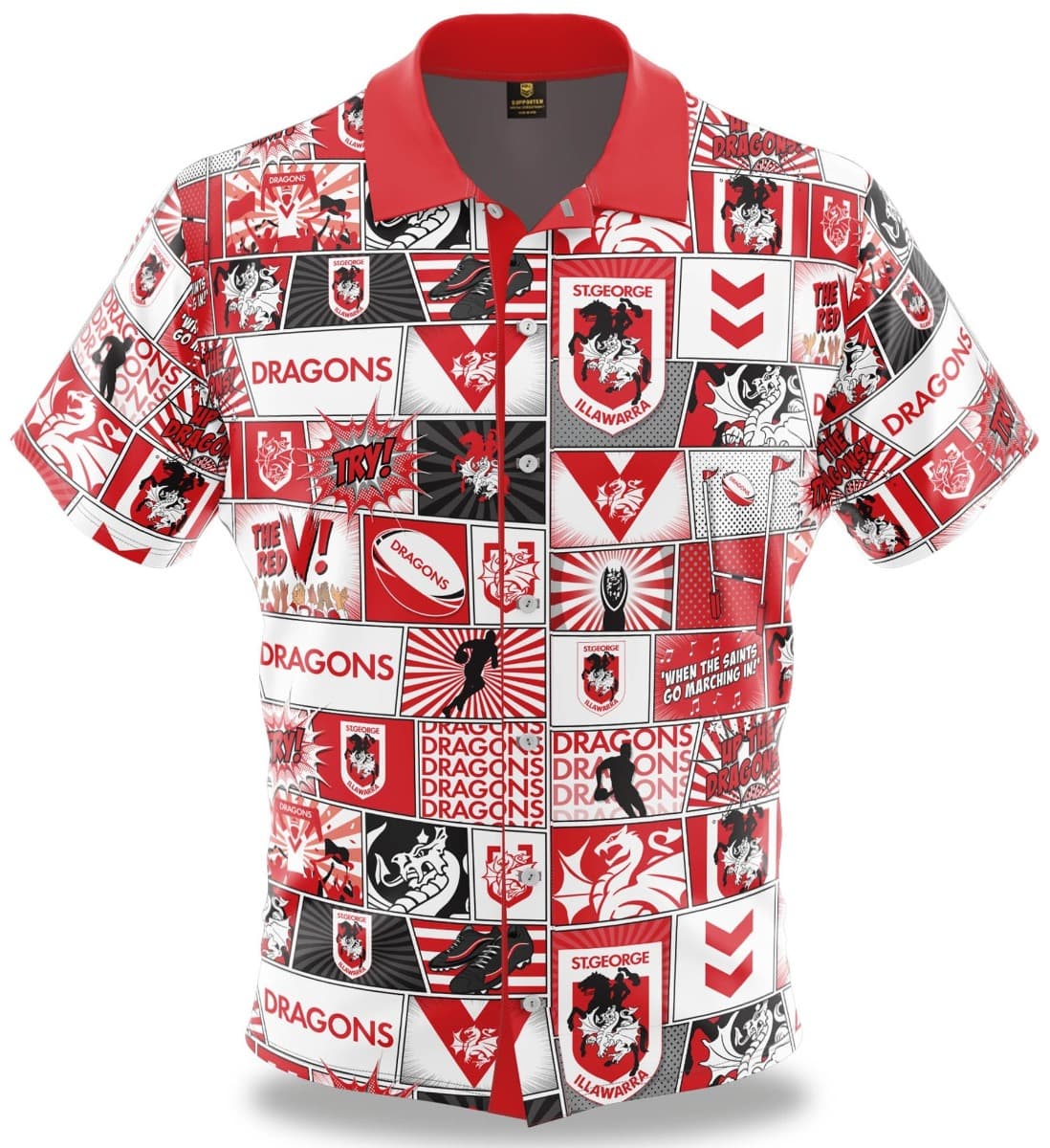 St George Dragons NRL Mens 'Fanatic' Pop Art Shirt