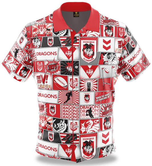 St George Dragons NRL Mens 'Fanatic' Pop Art Shirt
