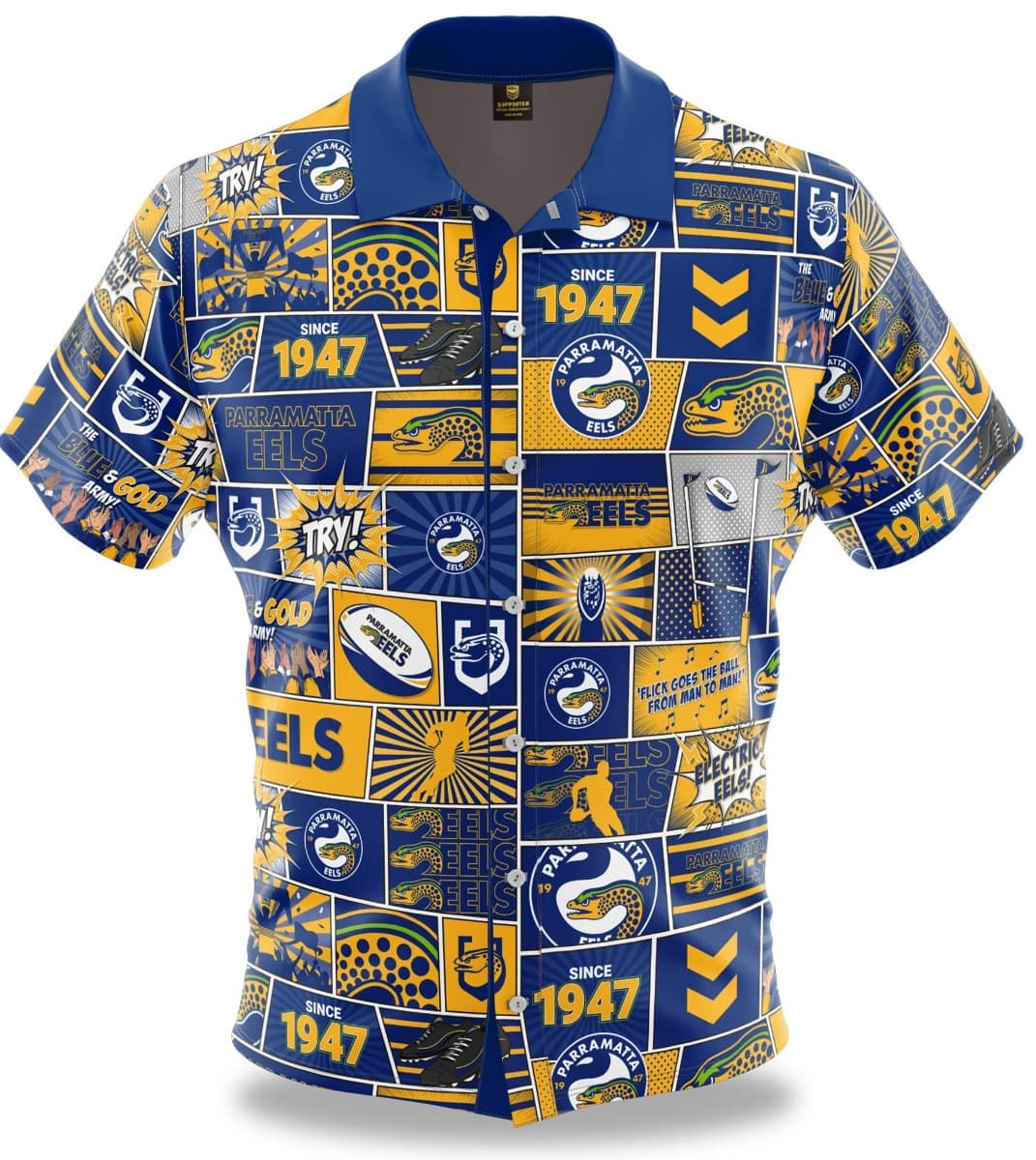 Parramatta Eels NRL Mens 'Fanatic' Pop Art Shirt