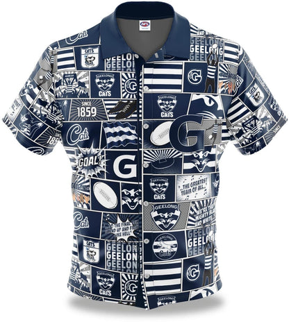 Geelong Cats AFL Mens Pop Art Shirt