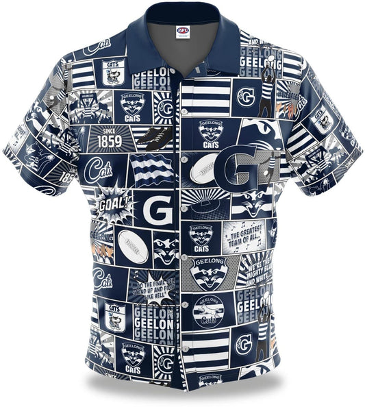 Geelong Cats AFL Mens Pop Art Shirt